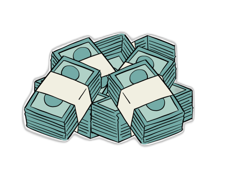 A stack of money to give the idea of the impact of game localization on game sales
