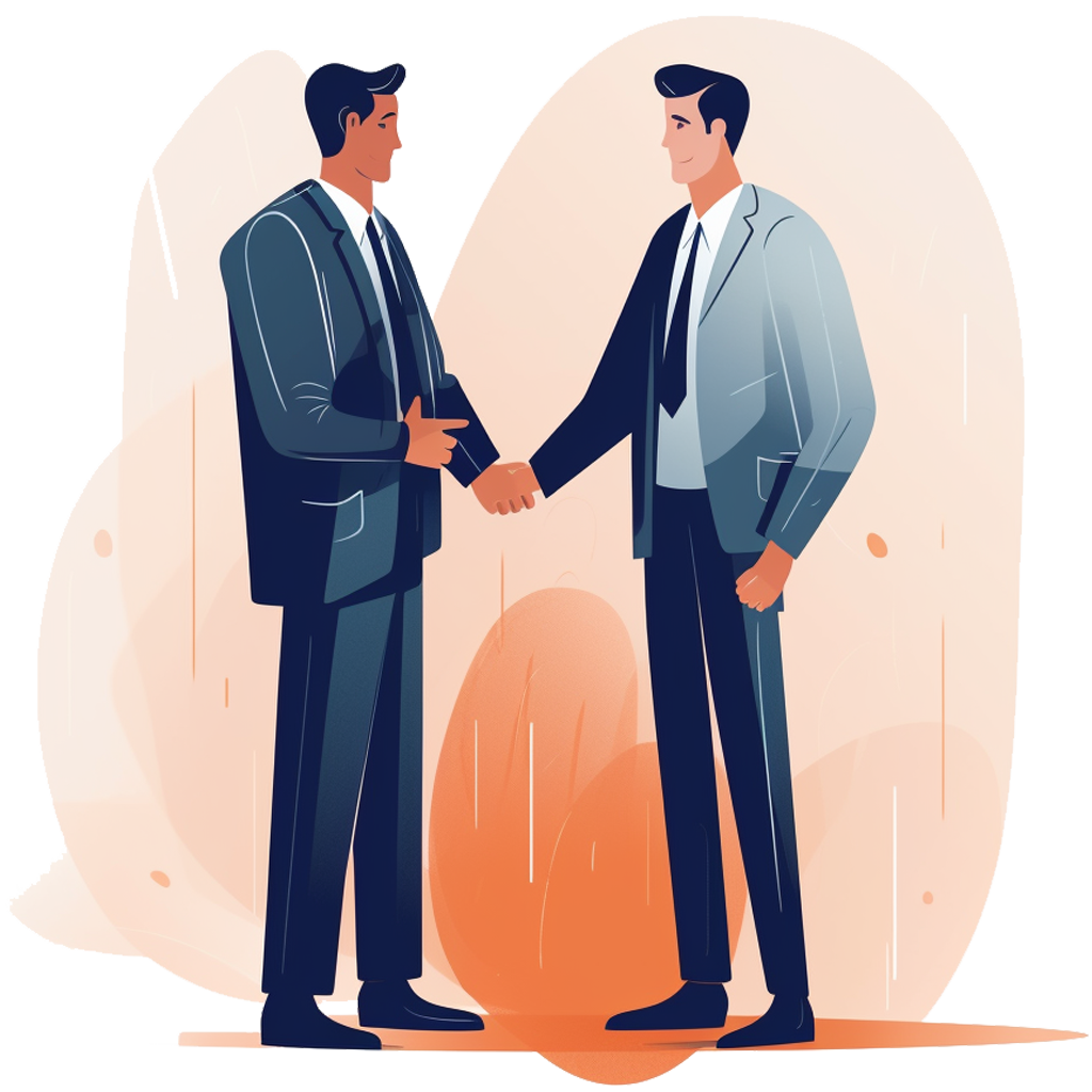 An image depicting two men starting a localization partnership