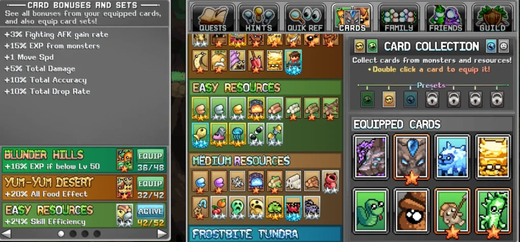 A card of an idle game explaining effects and rules. Underscoring the importance of idle game localization